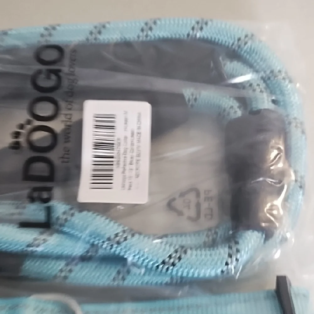 Blue Dog Collar and Leash Set Medium Size Dog NEW Reflective Padded